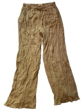 Abercrombie & Fitch Beige Linen Preppy Pleated Lightweight Pants Size Medium